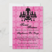5x7 Chandelier Glitz Sweet 16 Birthday Invitation Kaart (Voorkant)