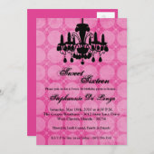 5x7 Chandelier Glitz Sweet 16 Birthday Invitation Kaart (Voorkant / Achterkant)
