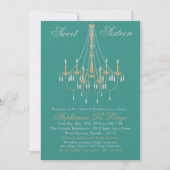5x7 Chandelier Glitz Sweet 16 Birthday Invitation Kaart (Voorkant)