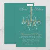 5x7 Chandelier Glitz Sweet 16 Birthday Invitation Kaart (Voorkant / Achterkant)