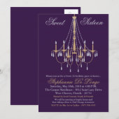 5x7 Chandelier Glitz Sweet 16 Birthday Invitation Kaart (Voorkant / Achterkant)