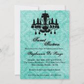 5x7 Chandelier Glitz Sweet 16 Birthday Invitation Kaart (Voorkant)