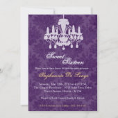 5x7 Chandelier Glitz Sweet 16 Birthday Invitation Kaart (Voorkant)