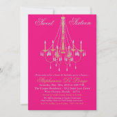 5x7 Chandelier Glitz Sweet 16 Birthday Invitation Kaart (Voorkant)