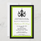 5x7 Chandelier Lime Green Baby shower Invitation Kaart (Voorkant)
