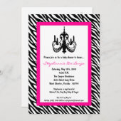 5x7 Chandelier Pink Zebra Uitnodiging (Voorkant / Achterkant)