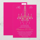 5x7 Chandelier Quinceanera Birthday Kaart (Voorkant / Achterkant)