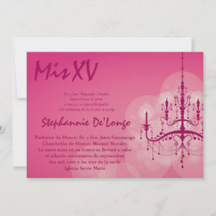 5x7 Chandelier Quinceanera Birthday Kaart