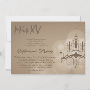 5x7 Chandelier Quinceanera Birthday Kaart