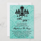 5x7 Chandelier Quinceanera Birthday Kaart (Voorkant)