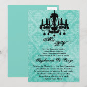 5x7 Chandelier Quinceanera Birthday Kaart (Voorkant / Achterkant)