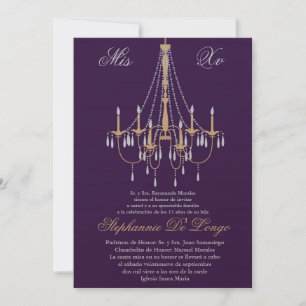 5x7 Chandelier Quinceanera Birthday Kaart