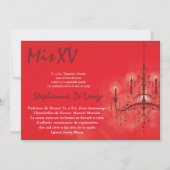 5x7 Chandelier Quinceanera Birthday Uitnodiging (Voorkant)