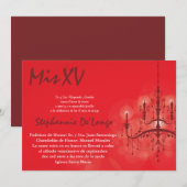 5x7 Chandelier Quinceanera Birthday Uitnodiging (Voorkant / Achterkant)