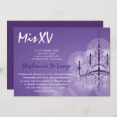 5x7 Chandelier Quinceanera Birthday Uitnodiging (Voorkant / Achterkant)