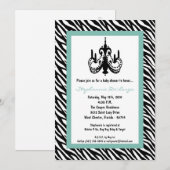 5x7 Chandelier Tiffan Zebra Baby shower Uitnodigin Kaart (Voorkant / Achterkant)