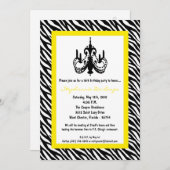 5x7 Chandelier Yell Zebra 16th Birthday Invitation Kaart (Voorkant / Achterkant)