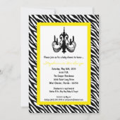 5x7 Chandelier Yellow Zebra Invitation Kaart (Voorkant)