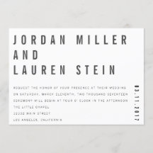 5x7 Charlie Minimalist Wedding Uitnodiging