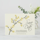 5X7 Cherry Blossom Designer Save the Date 2 citrus (Staand voorkant)