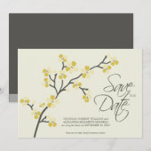 5X7 Cherry Blossom Designer Save the Date 2 citrus (Voorkant / Achterkant)