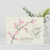 5X7 Cherry Blossom Designer Sparen Datum 2 roze Save The Date (Staand voorkant)