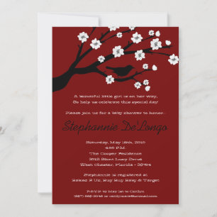 5x7 Cherry Blossom Tree Baby shower Uitnodiging