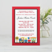 5x7 Choo Choo Train Red Birthday Party Kaart (Staand voorkant)