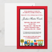 5x7 Choo Choo Train Red Birthday Party Kaart (Voorkant / Achterkant)