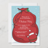 5x7 Christmas Santa Bag Christmas Party Invitation Kaart (Voorkant)