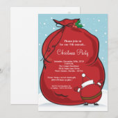 5x7 Christmas Santa Bag Christmas Party Invitation Kaart (Voorkant / Achterkant)