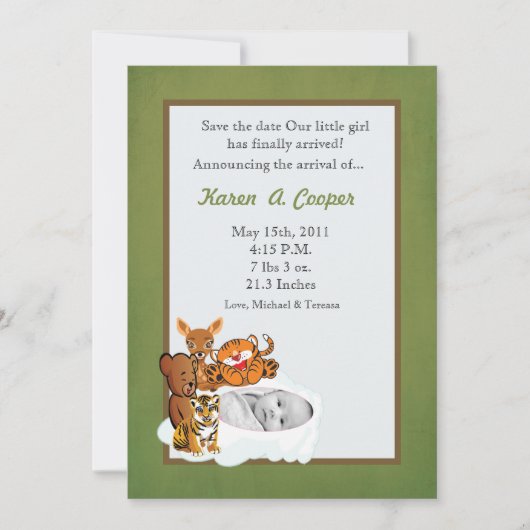 5x7 Circle PHOTO Gril en Friends Baby Show Kaart (Voorkant)