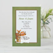 5x7 Circle PHOTO Gril en Friends Baby Show Kaart (Staand voorkant)