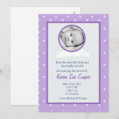 5x7 Circle PHOTO over een mededeling over de geboo Kaart (Voorkant / Achterkant)