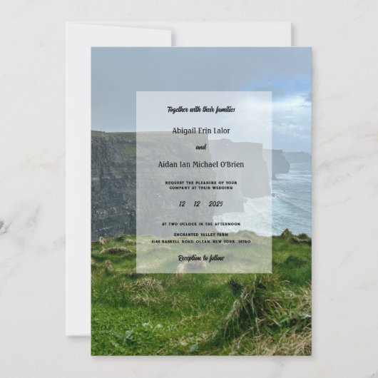 5x7 Cliffs of Moher Ierland Huwelijk Kaart (Voorkant)