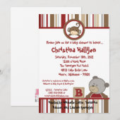 5x7 Cocalo Buttonnen Baby shower Invitation Kaart (Voorkant / Achterkant)