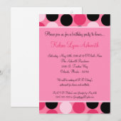 5x7 Colorful Pink Polka Dot Birthday Uitnodiging (Voorkant / Achterkant)