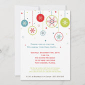 5x7 Colorful Snowflake Christmas Invitation Kaart (Voorkant)