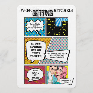 5x7 Comic Strip Book Pop Art Co Wedding Invitation Kaart