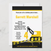 5x7 Construction Dozer Crane Birthday Invitation Kaart (Voorkant)
