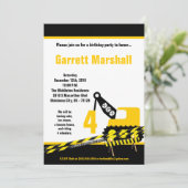 5x7 Construction Dozer Crane Birthday Invitation Kaart (Staand voorkant)