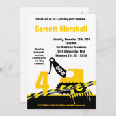 5x7 Construction Dozer Crane Birthday Invitation Kaart (Voorkant / Achterkant)