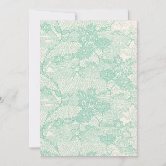 5x7 Country Mint Lace Print Uitnodiging voor het H (Achterkant)