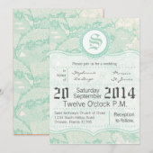 5x7 Country Mint Lace Print Uitnodiging voor het H (Voorkant / Achterkant)