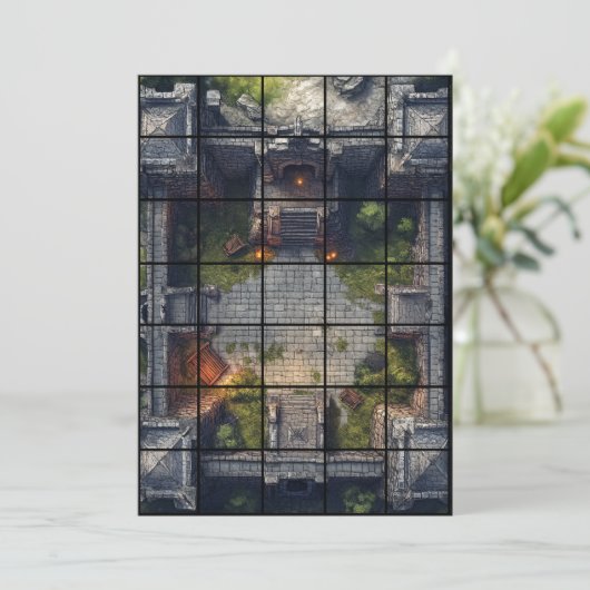 5x7 Courtyard Paper Gridmap Kaart (Staand voorkant)
