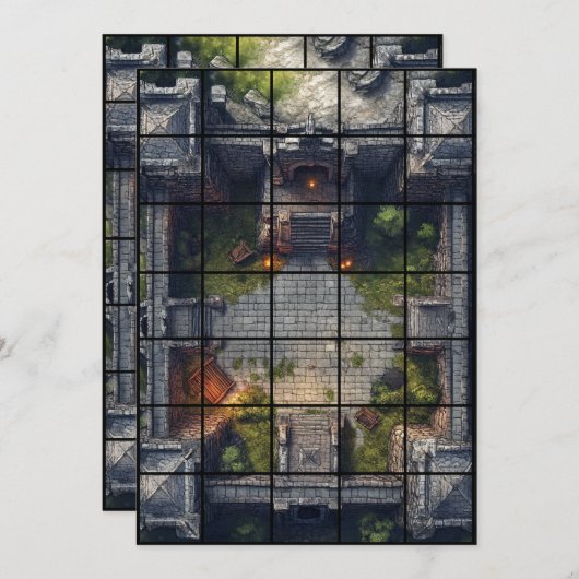 5x7 Courtyard Paper Gridmap Kaart (Voorkant / Achterkant)