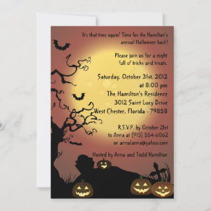 5x7 Creepy Trees Halloween Feestuitnodiging Kaart