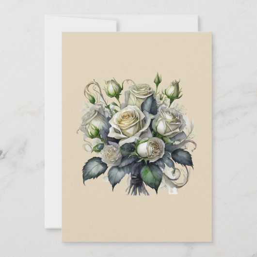 5x7 crème roos bruiloft uitnodigen kaart (Achterkant)