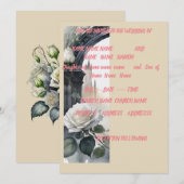 5x7 crème roos bruiloft uitnodigen kaart (Voorkant / Achterkant)