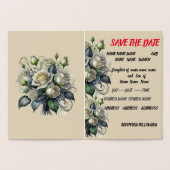 5x7 creme roos bruiloft uitnodigen SAVE THE DATE Folie Kaarten (Binnen)